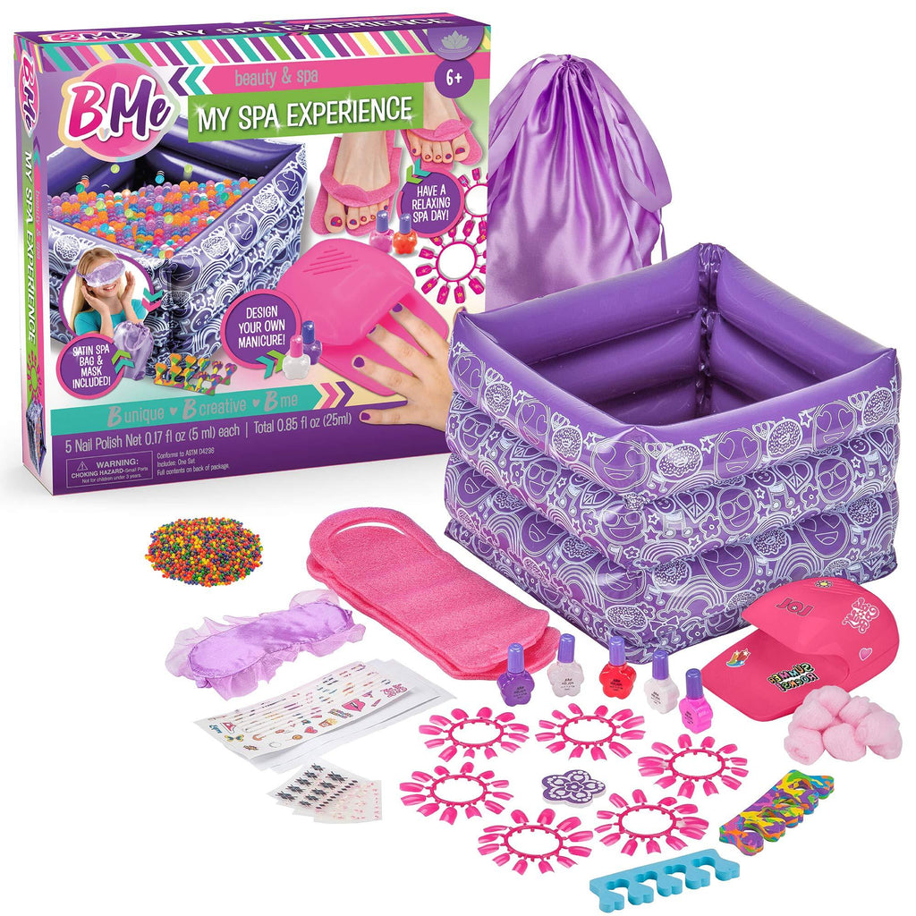 [Australia] - B Me My Spa Experience – Ultimate Kids Spa Kit w/ Nail Polish, Press On Nails, Nail Dryer, Stickers, Decals, Pedicure Pool, Bath Beads, Storage Bag & More 