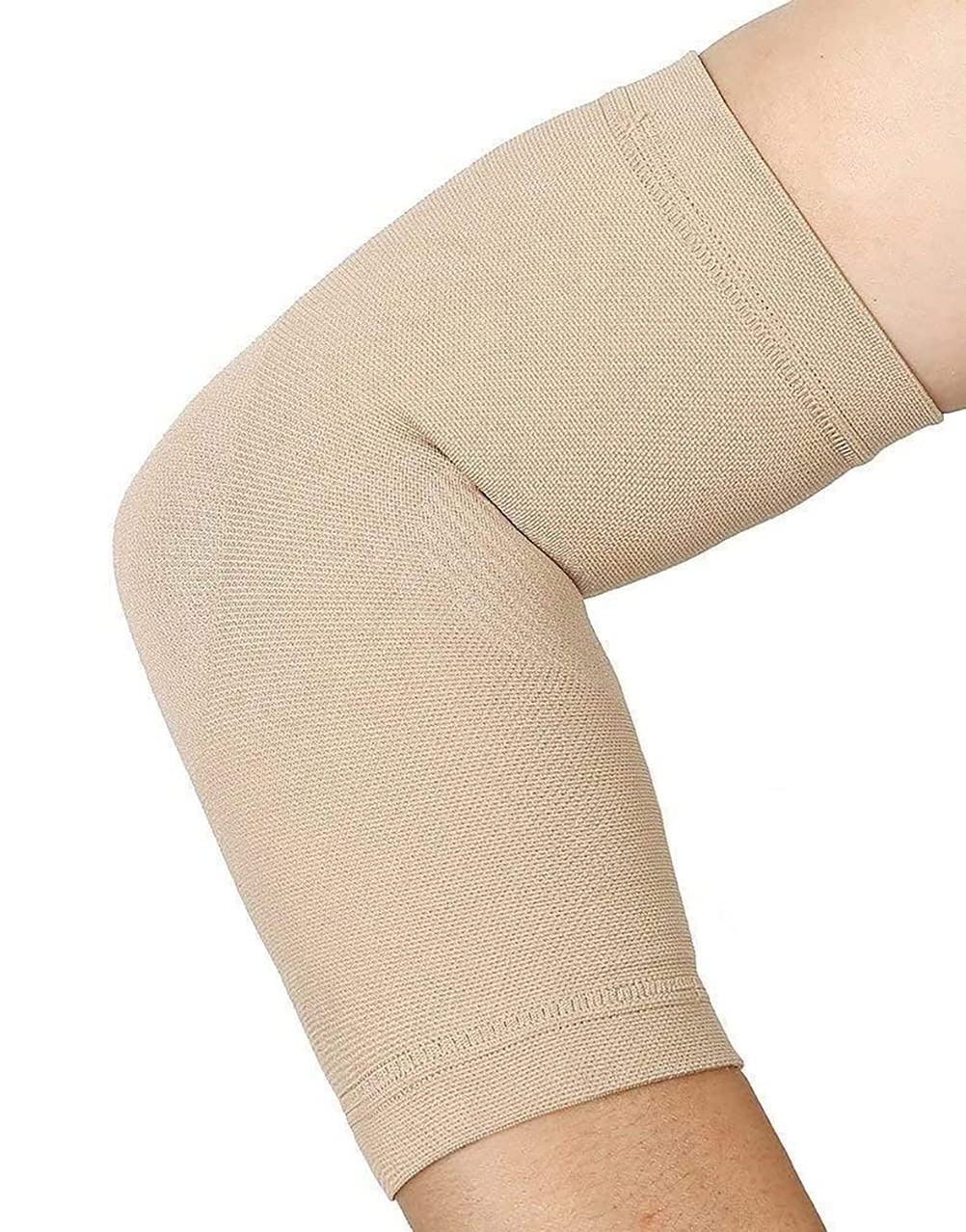 [Australia] - Elbow Compression Sleeves, 20-30mmHg Strong Support, 1 Pair Unisex, Lightweight Elbow Brace for Recovery, Arthritis & Tendonitis Joint Pain Relief, Support for Tennis Elbow & Golfers Brace, Beige S Small: 6" - 7" Elbow Circumference 