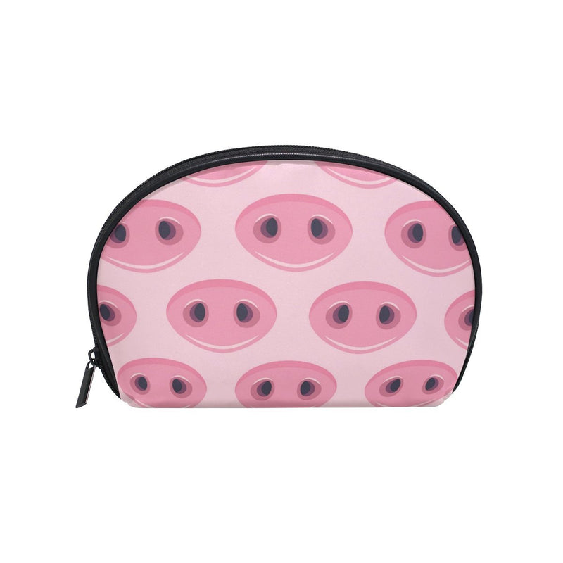 [Australia] - ALAZA Pig Nose Half Moon Cosmetic Makeup Toiletry Bag Pouch Travel Handy Purse Organizer Bag for Women Girls Pink 
