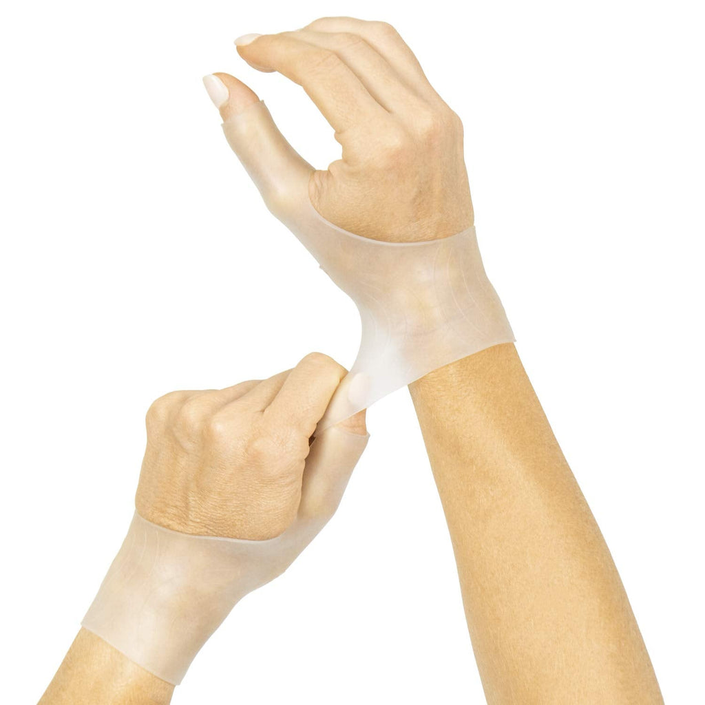 [Australia] - Vive Gel Thumb Wrist Support (Pair) - Waterproof Wrist Brace - Hand Brace Cool Wrap For Arthritis Dequervains Tenosynovitis, Sprained Joint Pain, Left Right Hand Stabilizer For Tendonitis Strain White 