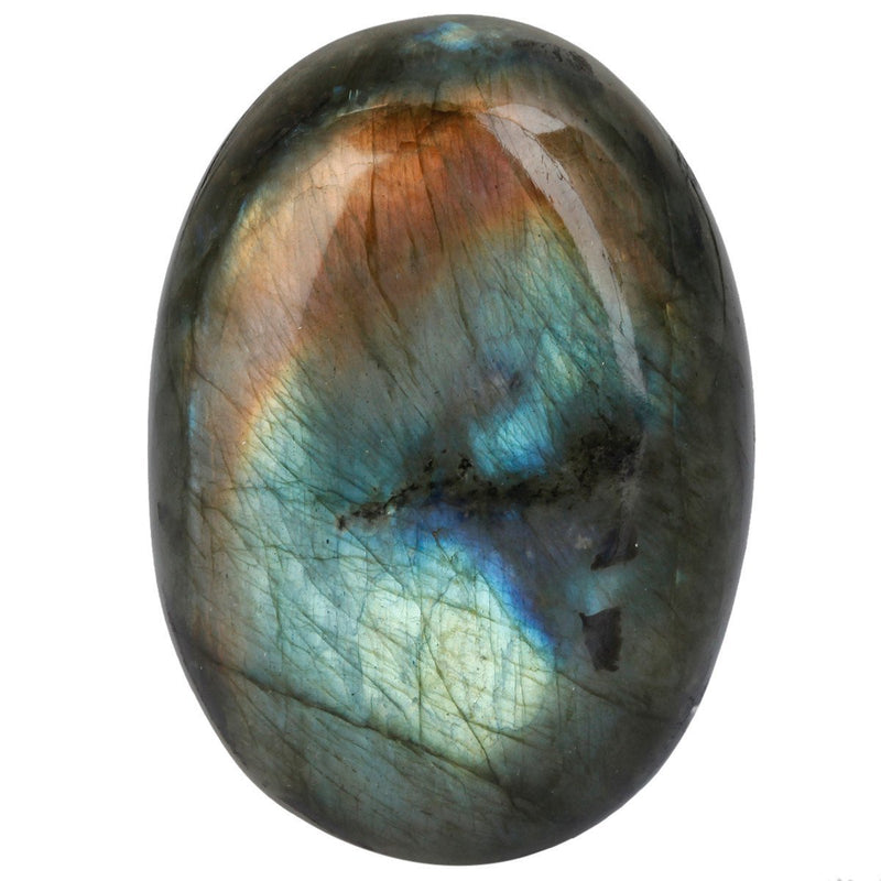 [Australia] - mookaitedecor Natural Labradorite Pocket Palm Stone Worry Stones Therapy Crystal Healing Gemstone Irregular Shape 1-grey 