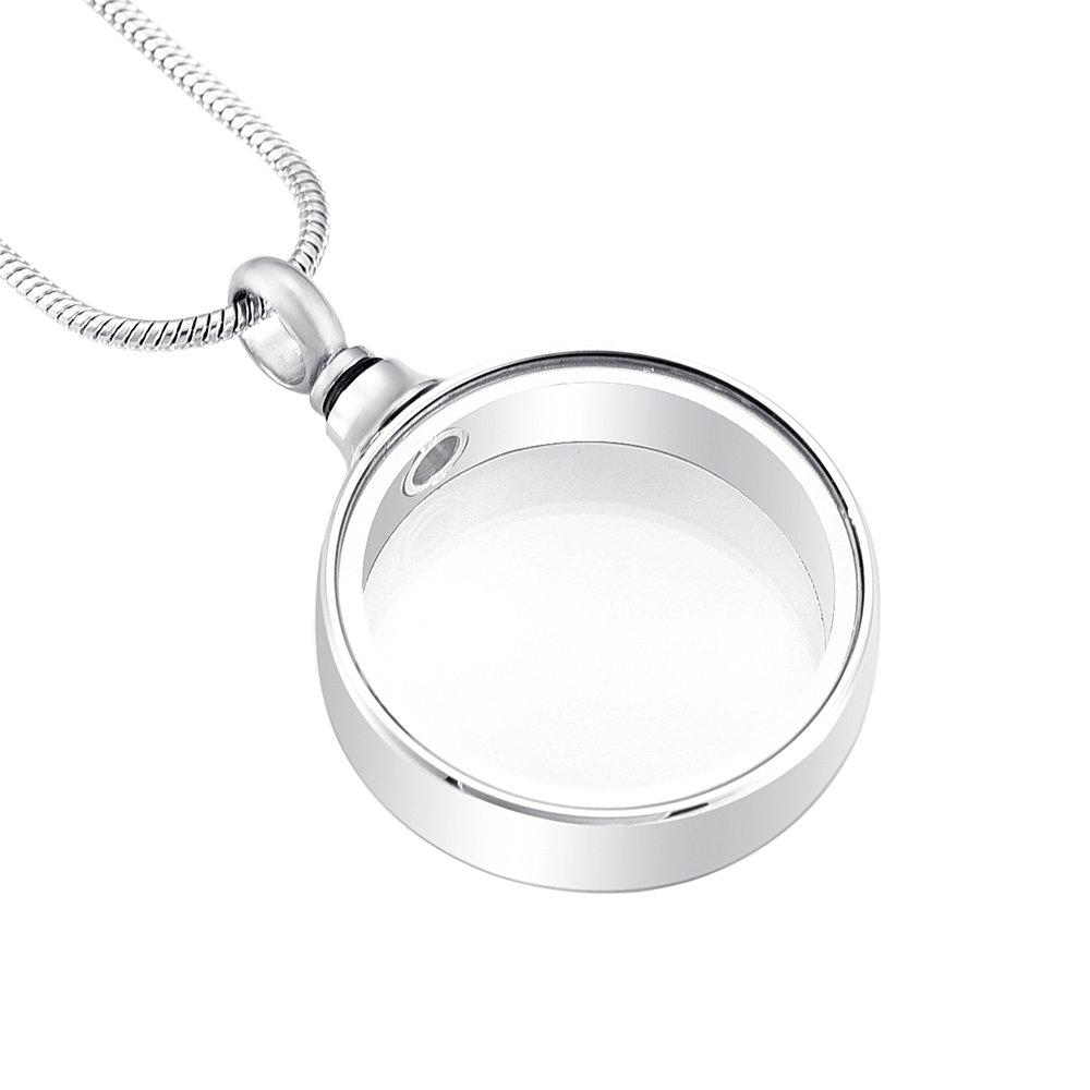 [Australia] - Imrsanl Glass Cremation Jewelry for Ashes Urn Necklace Memorial Lockets Ash Jewelry Keepsake Pendants for Ashes Silver 