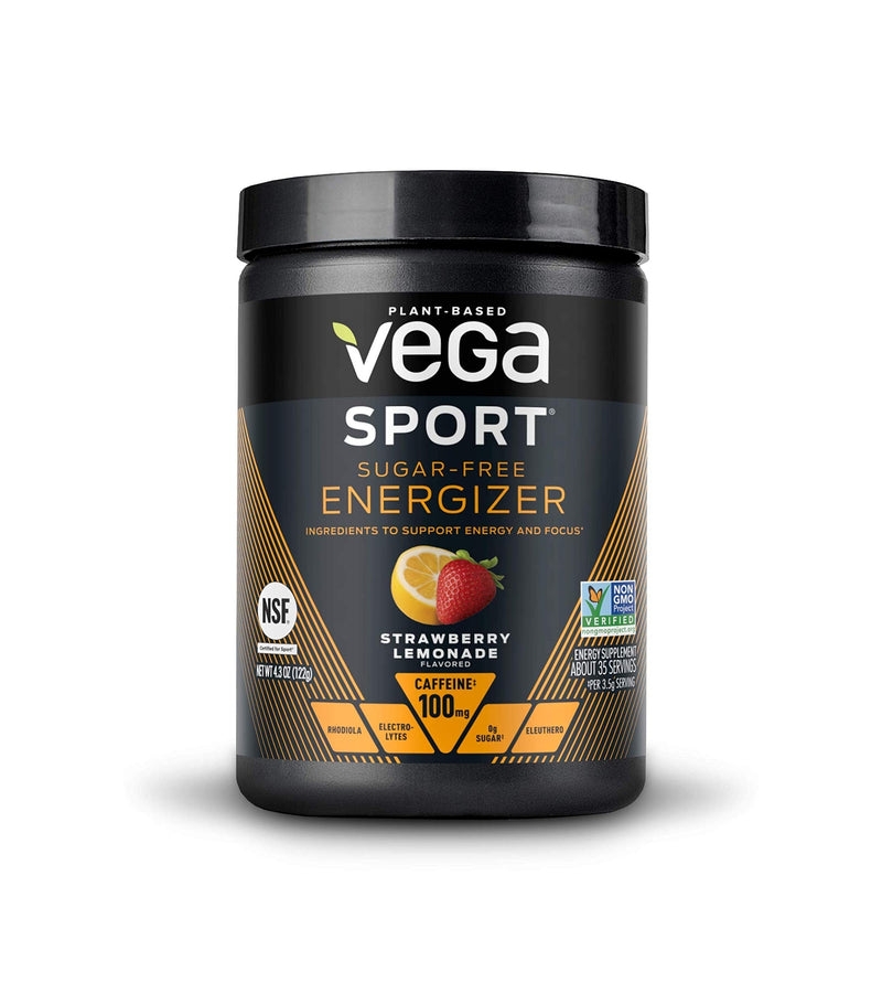 [Australia] - Vega Sport Sugar Free Energizer, Straweberry Lemonade, Pre Workout Powder for Women and Men, Supports Energy and Focus, Electrolytes, Vegan, Keto, Gluten Free, Dairy Free, Non GMO (35 Servings) Strawberry Lemonade 35 Servings (Pack of 1) 