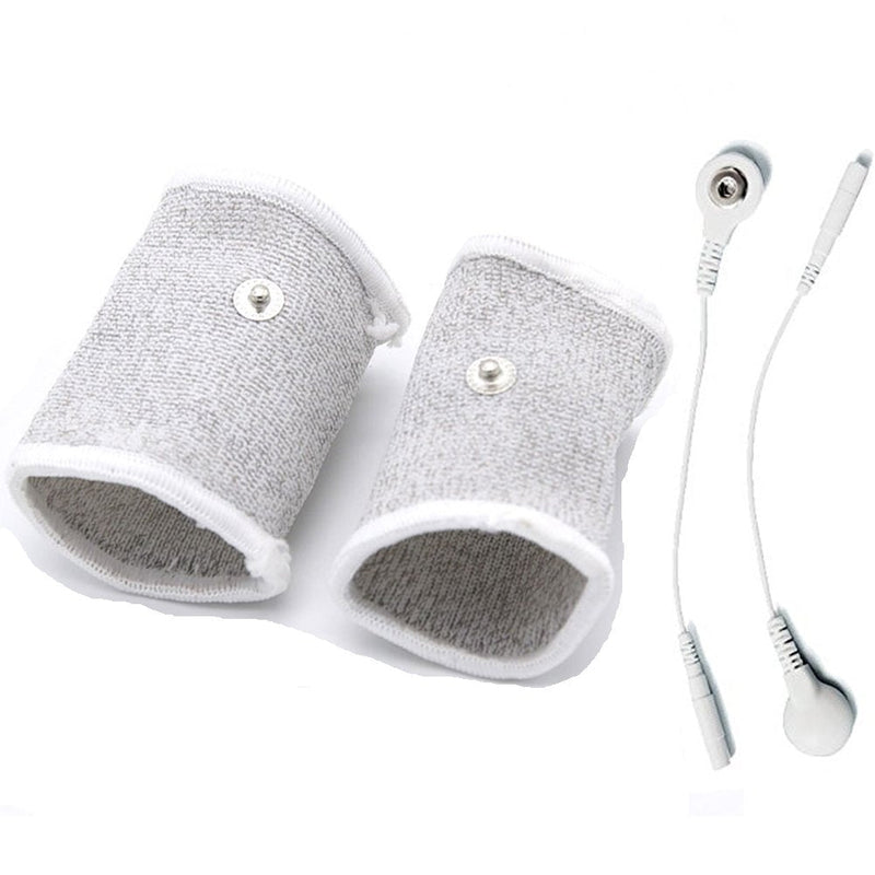 [Australia] - TCFAFA E-stim Adjustable Fabric Silver Thread Conductive Loop Accessories for Tens Stim Finger Massager Accessories 