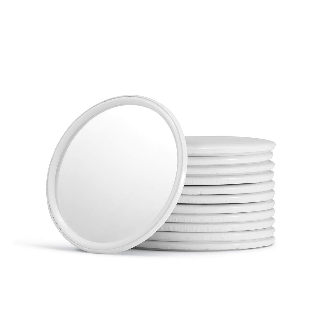 [Australia] - Compact Circle Mirrors Bulk Round Makeup Glass Mirror for Purse Great Gift 2.5 Inch Pack of 12 (White) White 