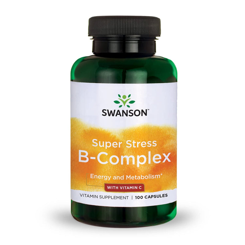 [Australia] - Swanson Vitamin B-Complex w/Vitamin C - Natural Supplement Promoting Stress Relief, Energy Support & Aiding Immune Health - May Support Metabolism & Nervous Health - (100 Capsules) 