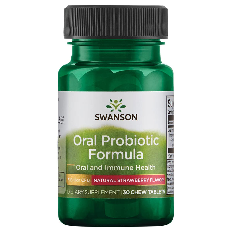 [Australia] - Swanson Oral Probiotic Formula Natural Strawberry Flavor 30 Chwbls 