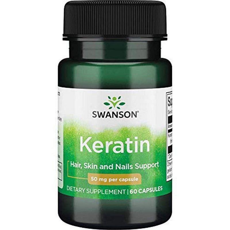 [Australia] - Swanson Keratin (From Tibetan Wool) - Natural Supplement Promoting Healthy Joints, Hair, Skin & Nails - Helps Nourish Healthy Connective Tissues - (60 Capsules, 50mg Each) 1 