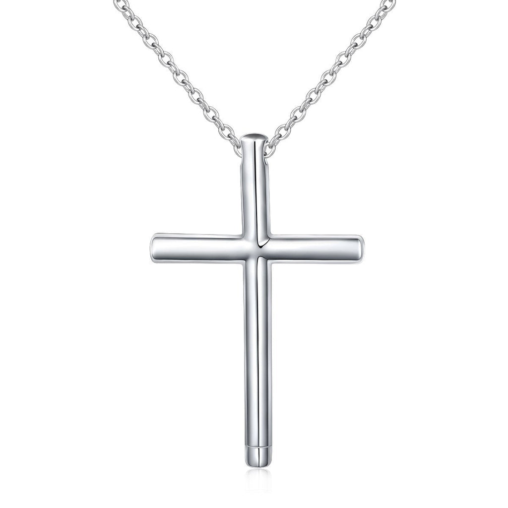 [Australia] - 925 Sterling Silver Simple Bar Urn Pendant Memorial - Ashes Keepsake Exquisite Cremation Pendant Necklace Cross 