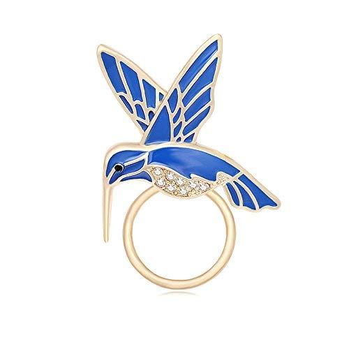 [Australia] - NOUMANDA Nature Jewelry Blue Enamel Hummingbird Magnetic Eyeglass Holder Crystal Bird Magnetic Brooch gold 