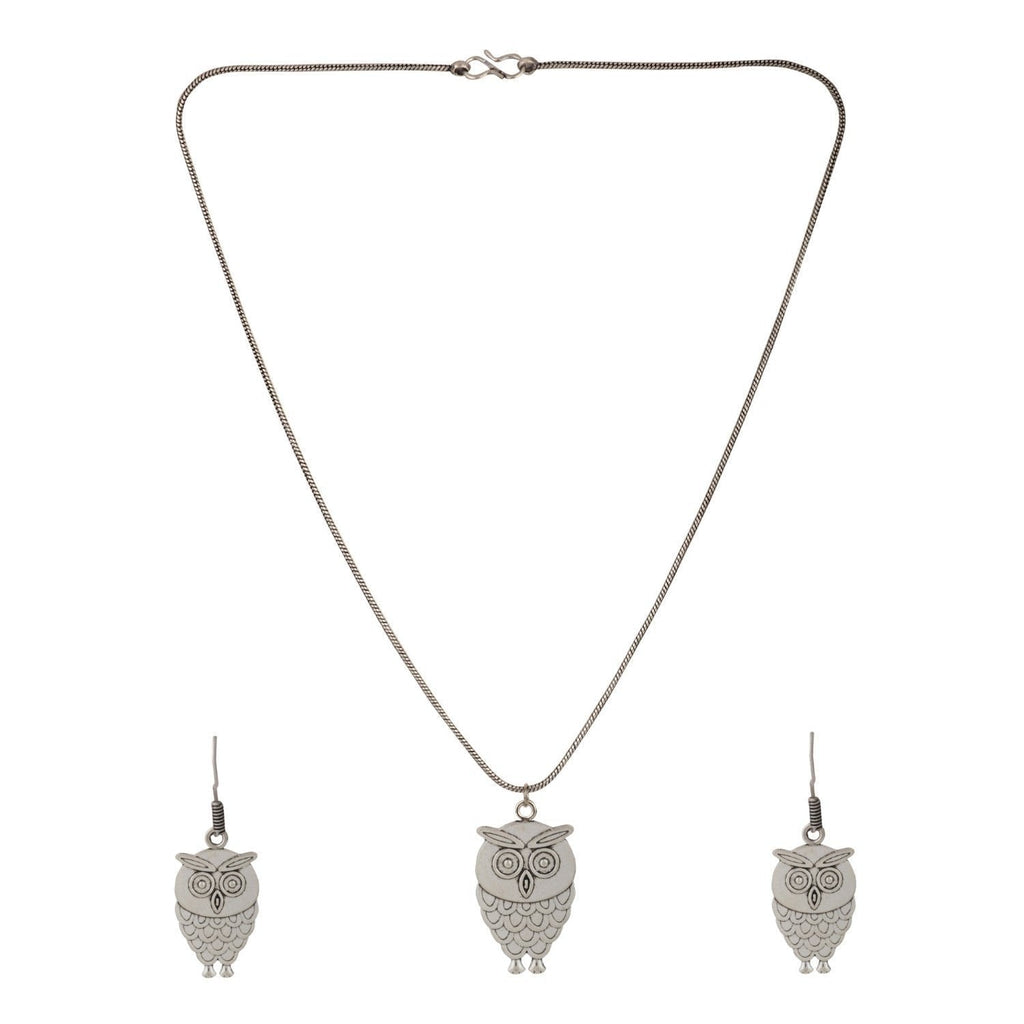 [Australia] - Efulgenz Boho Vintage Antique Ethnic Gypsy Tribal Indian Oxidized Silver Statement Tassel Pendant Necklace Earrings Jewelry Set Style5 