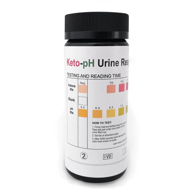[Australia] - Keto-pH Urine Test Strips - Test Ketones and pH All in one Test Strip! 100 Strips for Keto, Alkalinity - Acidity Levels. 