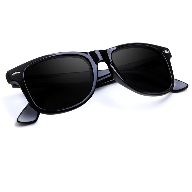 [Australia] - Unisex Polarized Retro Classic Trendy Stylish Sunglasses for Men Women Driving Sun glasses：100% UV Blocking (1 Pack) a Glossy Black Frame Black Lens Multicolored 