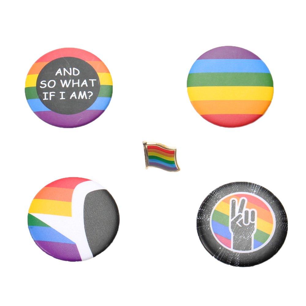 [Australia] - Comidox 5pcs GLBT LGBT Gay Badge Brooch Rainbow Flag Pride Symbol Pin Support Love Gift 