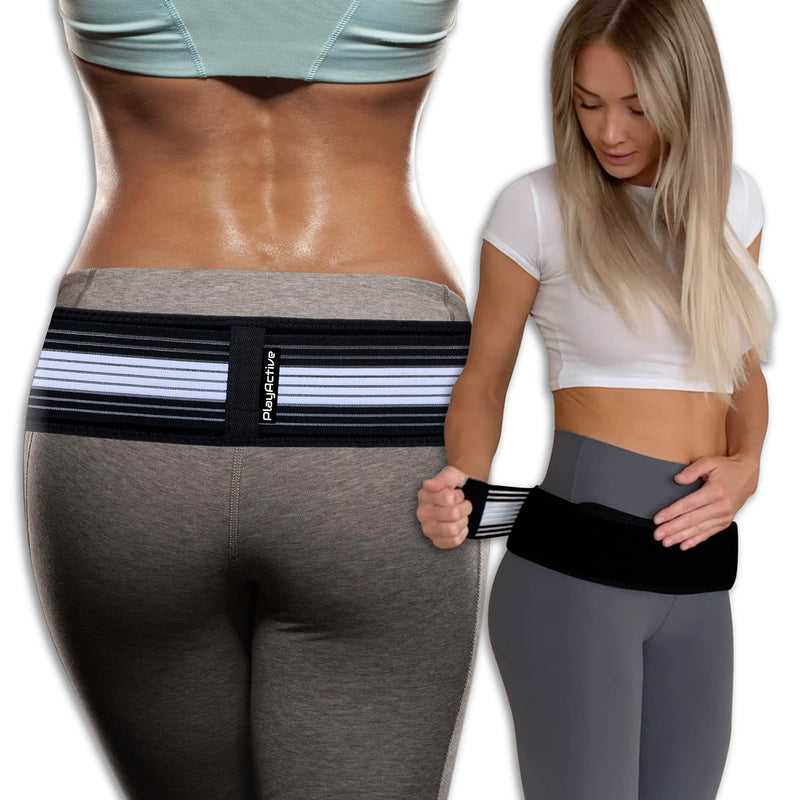 [Australia] - PlayActive Sacroiliac SI Joint Hip Belt - Lower Back Support Brace for Men and Women - Hip Braces for Hip Pain - Pelvic Support Belt - Trochanter Belt - Sciatica Pelvis Lumbar Pain Relief (Regular) REGULAR (Hip Size 30 - 47 inch) 
