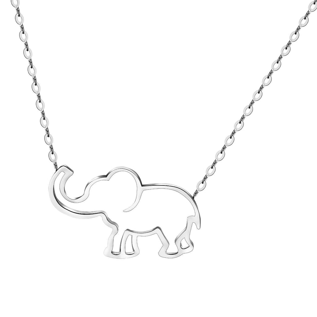 [Australia] - VAttract Good Luck Elephant Jewelry Necklace Charm Pendant Necklaces for Women and Teen Girls Birthday Gifts Adjustable 16 Inch silver 