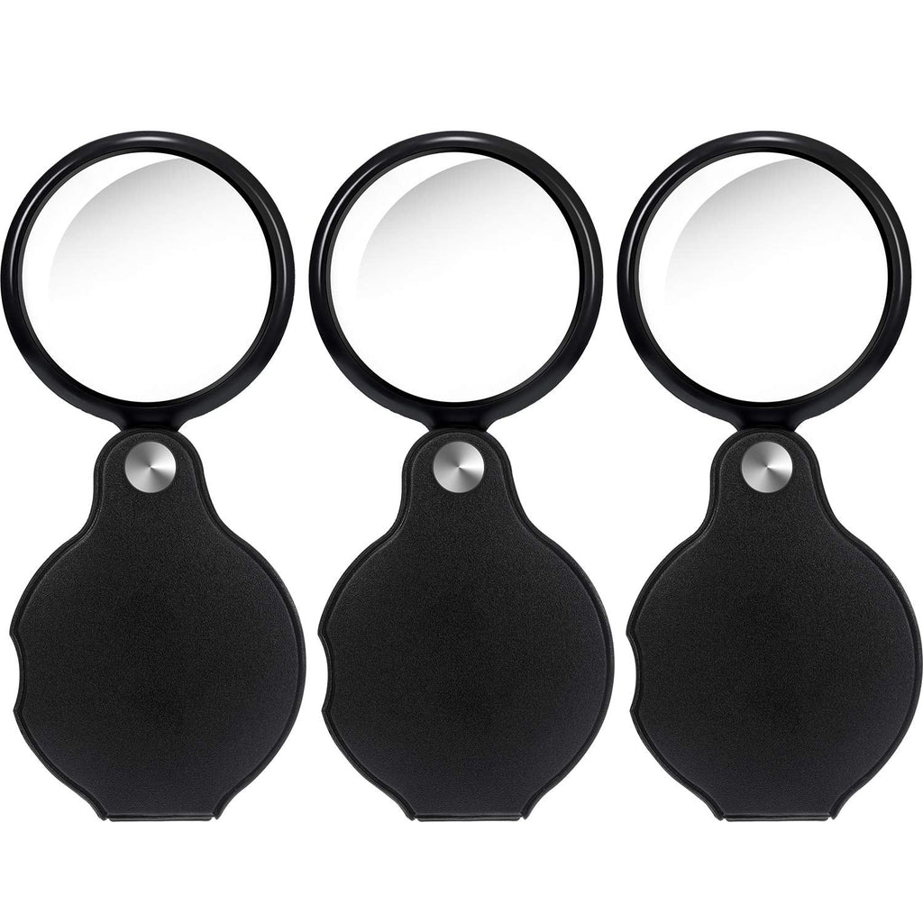 [Australia] - 10X Mini Magnifying Glass Folding Pocket Magnifier Bigeye Glass Loupe with Black Rotating Protective Holster for Reading Newspaper, Book, Magazine, Science Class, Hobby, Jewelry (8) 8 