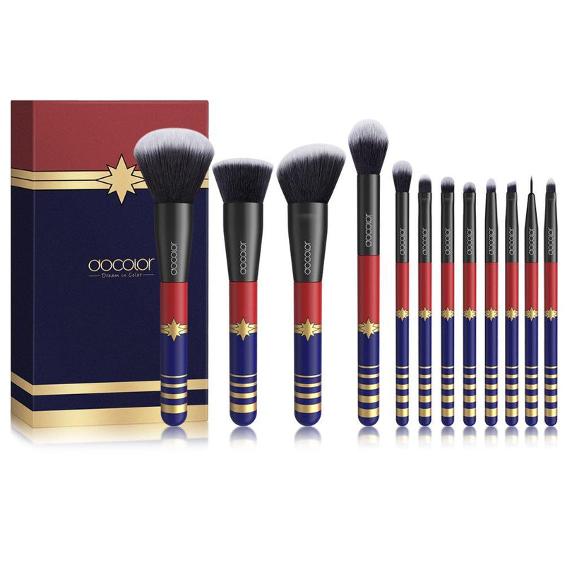 [Australia] - Docolor Makeup Brushes 12 Pieces Starlight Goddess Makeup Brush Set Professional Face Powder Foundation Blending Blush Contour Concealer Eye Shadow Eyeliner Make Up Brushes Kit 12 Piece 