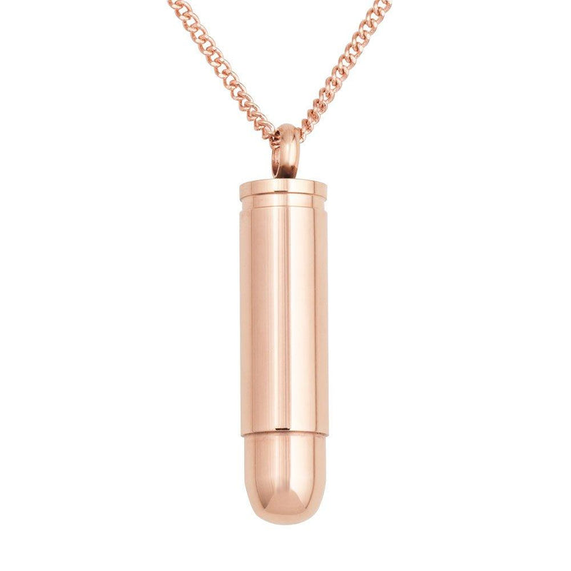 [Australia] - Infinite Memories Stainless Steel Cremation Jewelry for Ashes Bullet Urn Necklace Golden 