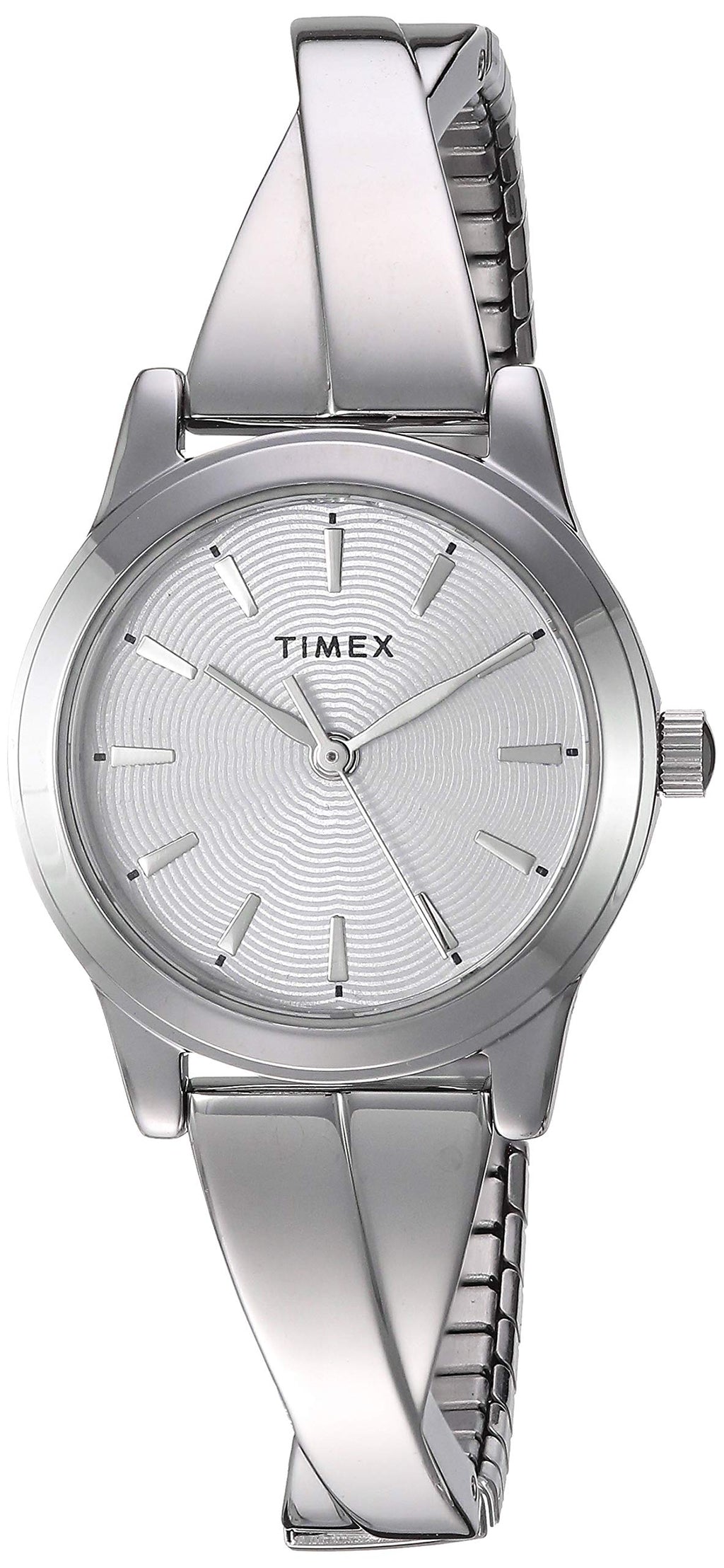[Australia] - Timex Women's Stretch Bangle Crisscross 25mm Watch Silver-Tone 