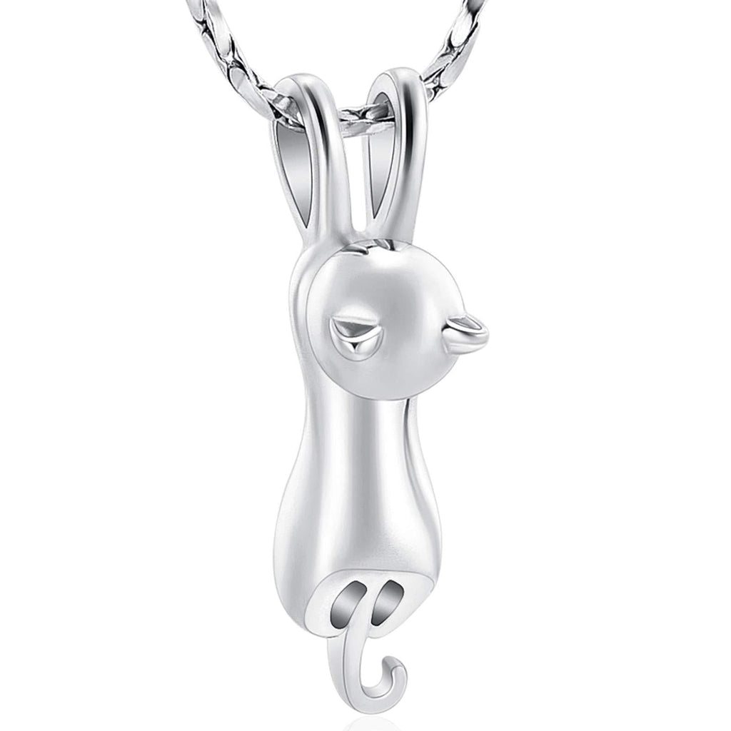 [Australia] - Imrsanl Pet Cremation Jewelry for Ashes Memorial Ash Jewelry Keepsake Cat Urn Pendants for Animal Ashes Necklace Silver 