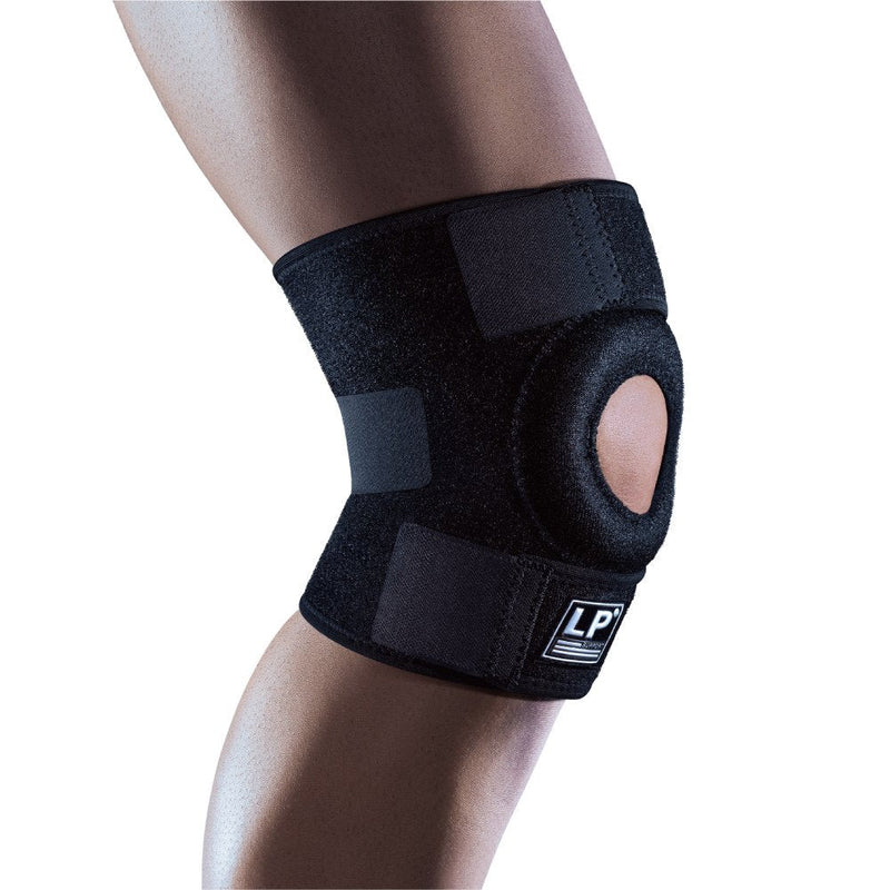 [Australia] - LP SUPPORT 758CA Extreme Knee Support Functional Brace with Open Patella Design, Additional Donut-Shaped Patella Pad and Adjustable Hook and Loop Closure - One Size Fits All 