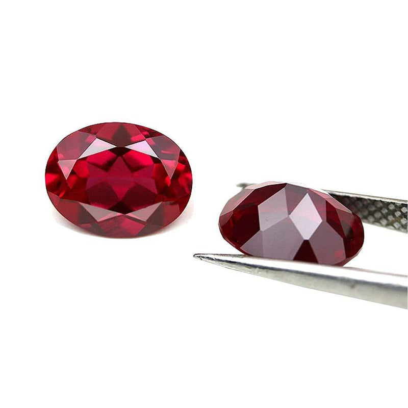 [Australia] - Ximimark 10Pcs Oval Shape Cut Red Ruby Mozambique Loose Gemstone 7x5mm 