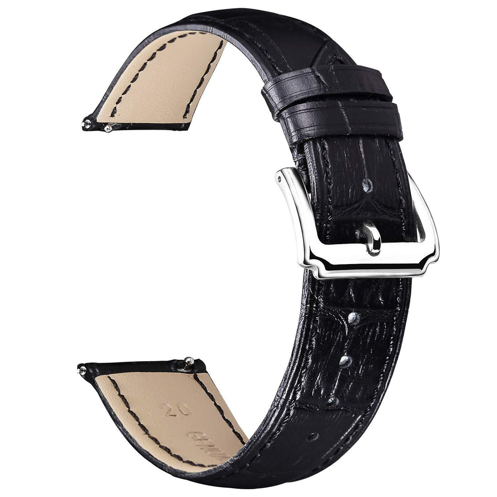 [Australia] - BINLUN Genuine Leather Watch Bands Women Men Quick Release Leather Watch Straps Replacement with 12 Colors Option (10mm, 12mm, 14mm, 15mm, 16mm, 17mm, 18mm, 19mm, 20mm, 21mm, 22mm, 23mm) 10MM Black 