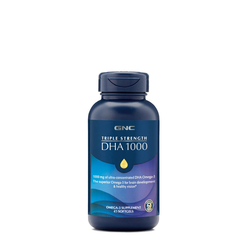 [Australia] - GNC Triple Strength DHA 1000, 45 Softgels, for Join, Skin, Eye, and Heart Health 