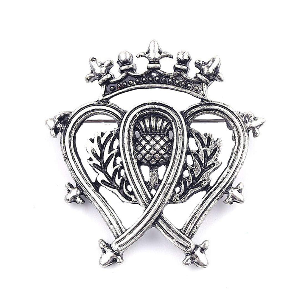 [Australia] - Traditional Scottish Style Luckenbooth Brooch Pin - Silver/Metal (0.3 oz) 