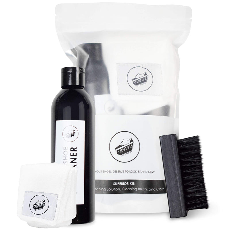 [Australia] - Deadstock Los Angeles Shoe Cleaner Kit - All Natural Solution 8 Oz. Solution, Brush & Cloth - Sneaker Cleaner Kit for: Canvas, Cloth, Mesh, Knit, and More! 