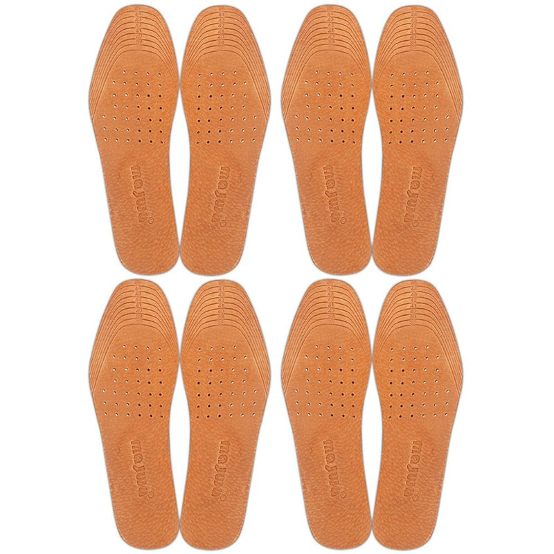 [Australia] - Magic Absorbent Ultra Thin Pigskin Leather Insoles for Stinky Feet-Foot and Shoe Odor Inserts for Women and Men's Shoes-Cinnamon Inserts and Flats for Sweaty Feet and Hyperhidrosis (4) 