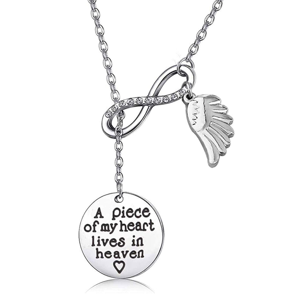 [Australia] - Memorial Jewelry Sympathy Gift A Piece of My Heart Lives In Heaven Lariat Y Necklace Loss Jewelry Gift Y neckalce 