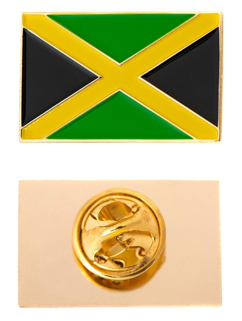 [Australia] - Desert Cactus Jamaica Country Flag Lapel Enamel Made of Metal Souvenir Hat Men Women Patriotic Jamaican (Rectangle Pin) 