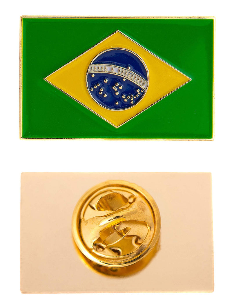 [Australia] - Desert Cactus Brazil Country Flag Lapel Enamel Made of Metal Souvenir Hat Men Women Patriotic Brazilian (Rectangle Pin) 