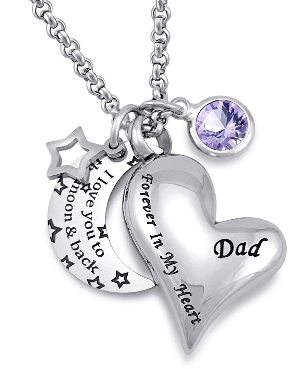 [Australia] - YOUFENG Urn Necklaces for Ashes I Love You to The Moon and Back for Dad Cremation Urn Locket Birthstone Jewelry February urn necklace 