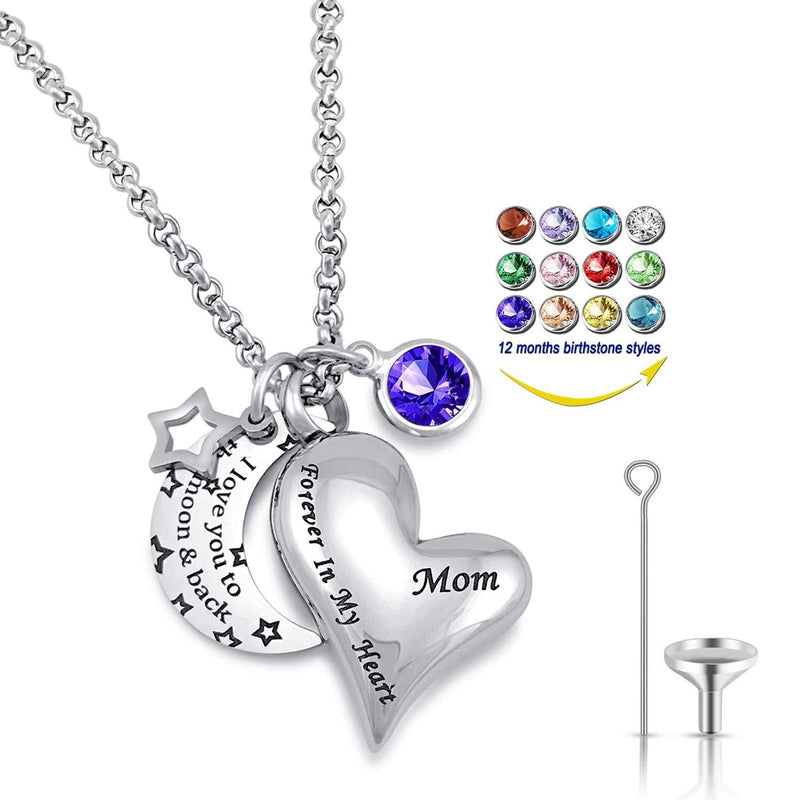 [Australia] - YOUFENG Urn Necklaces for Ashes I Love You to The Moon and Back for Mom Cremation Urn Locket Birthstone Jewelry September urn necklace 