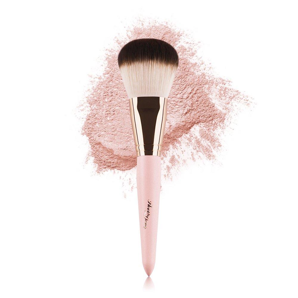 [Australia] - Anne's Giverny Kabuki Large Bronzer Brush Loose Powder Foundation Make up Brush for Blending Blush Makeup (Pink) 