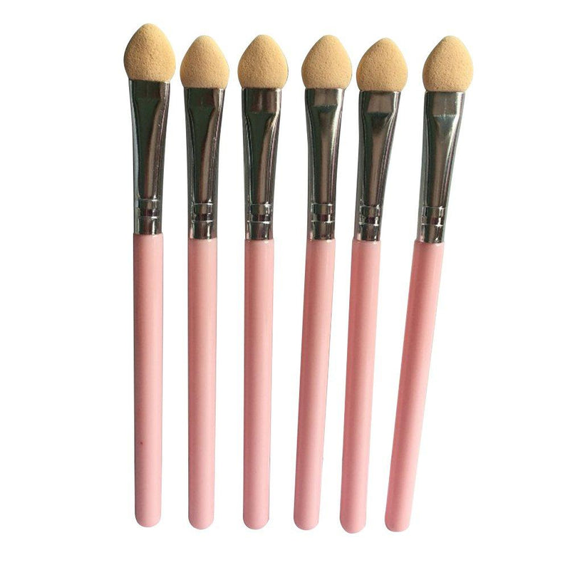 [Australia] - Lurrose 6PCS Portable Sponge Eye Shadow Brush Eyeshadow Applicators Slim Handle Brush Beauty Makeup Tool Paint Brushes for Women Girls 