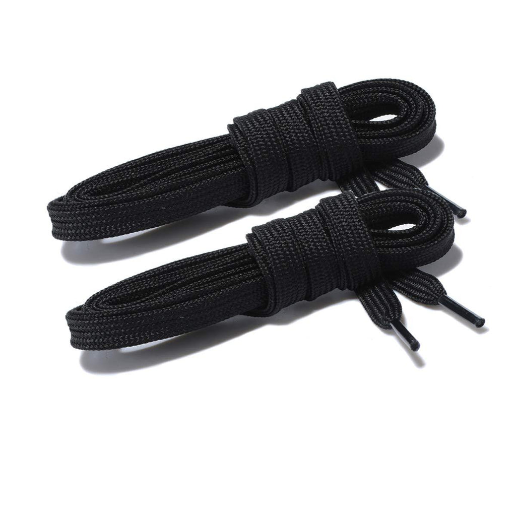 [Australia] - Wide Flat Athletic Shoelaces with Wide Shoelaces Flat Shoe Laces [2 Pairs] [8 Color][8 Size] for Sneakers and Shoes 27" inches (69 cm) Black 