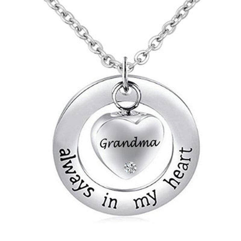 [Australia] - Jesse Ortega Urn Necklace of Ashes Mom Dad Grandma Always in My Heart Cremation Keepsake Memorial Jewelry 
