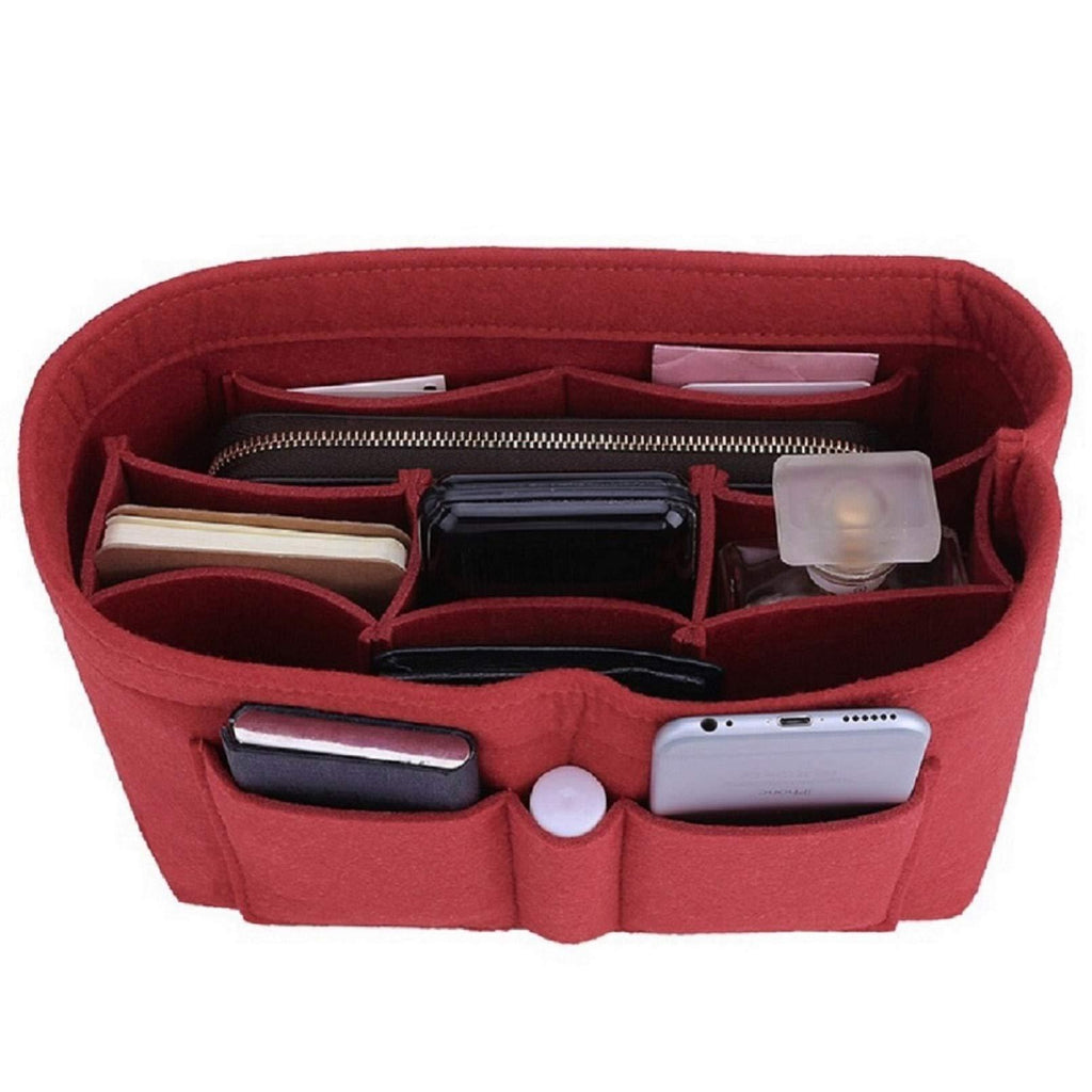 [Australia] - Felt Insert Bag Organizer Bag In Bag For Handbag Purse Organizer, 13 Colors, 6 Size Small Red 