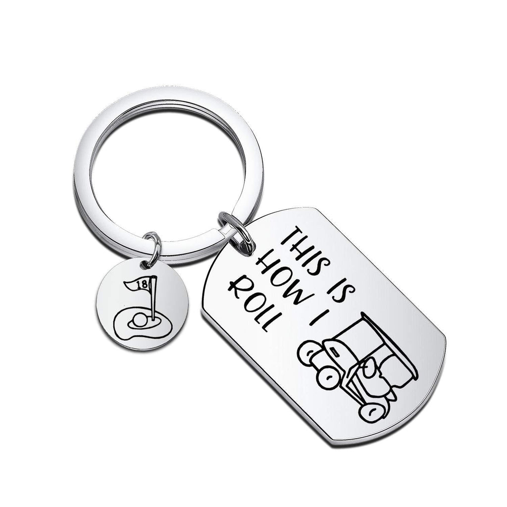 [Australia] - MAOFAED Golfer Gift Golf Keychain This is How I Roll Keychain Gift for Golfer Golf Cart Keychain 