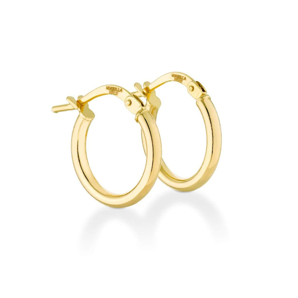 [Australia] - Miabella 18K Gold Over Sterling Silver 2mm High Polished Round Tube Hoop Earrings for Women Men Girls 15mm, 20mm, 30mm, 40mm, 50mm, 60mm Lightweight Earrings Made in Italy 15mm (9/16 Inch) wide 