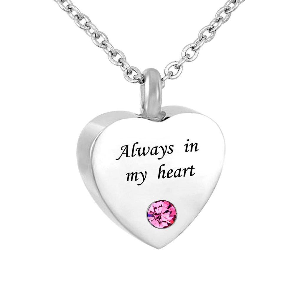 [Australia] - SexyMandala Always in My Heart Cremation Jewelry 12 Birthstones Urn Necklaces for Ashes Memorial Ashes Holder with Fill Kit Oct 