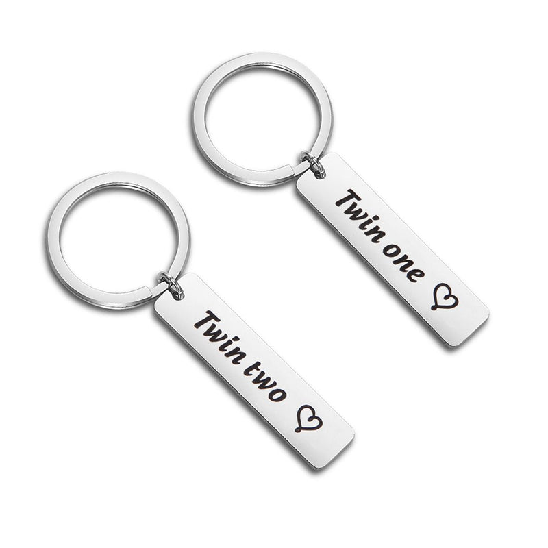 [Australia] - Twin Keychain Twin One Twin Two Keychain Set Twins Gifts twins keychain 