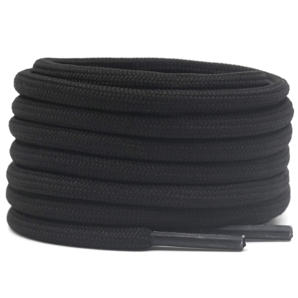 [Australia] - DELELE 2 Pair Thick Round Climbing Shoelaces Hiking Shoe Laces Boot Laces 21.65"Inch (55CM) De109-02 Black 