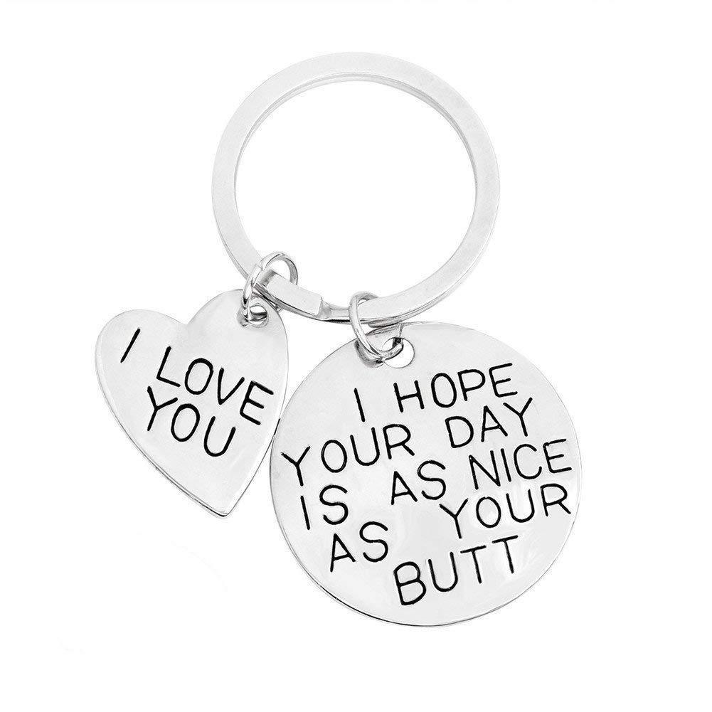 [Australia] - I Hope Your Day Is As Nice As Your Butt Keychain Boyfriend Girlfriend Gifts Keyring I Love You Wife Husband Gifts 