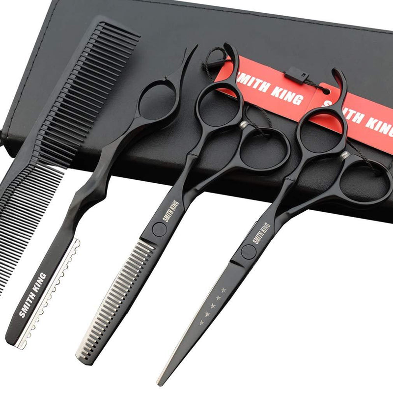 [Australia] - 6.0 Inches Professional hair cutting thinning scissors set with razor (Black) 6.0 Inch Black 