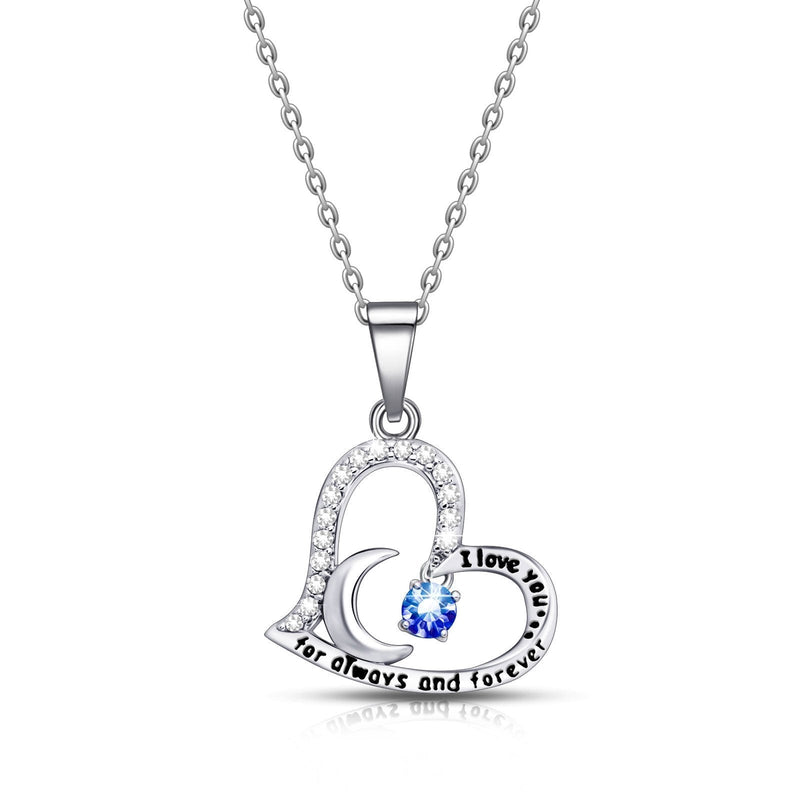 [Australia] - Birthstone Necklace Dancing Birthday Gift for Women Girl I Love you always and forever September 